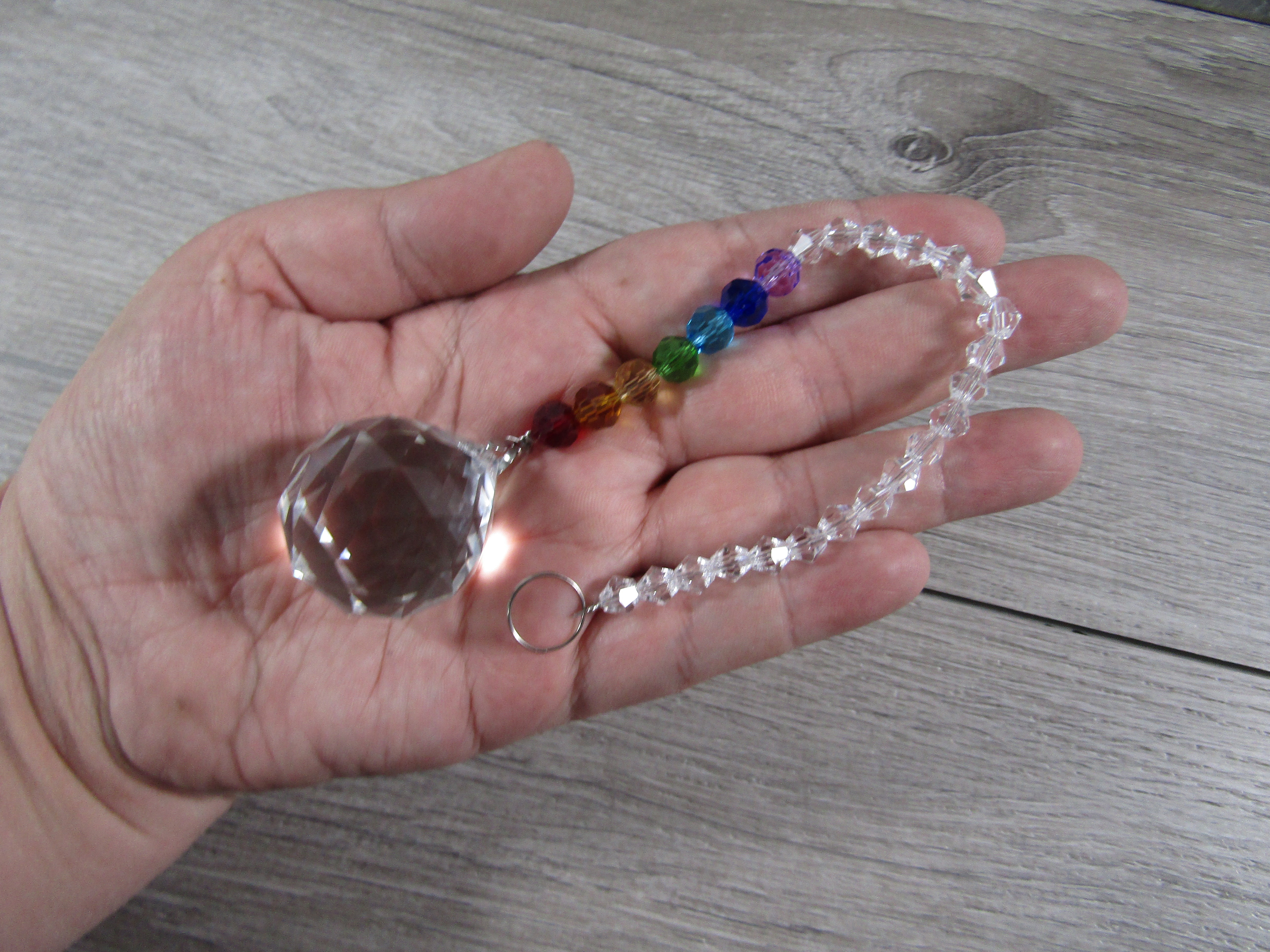 Suncatchers Faceted Rainbow Beaded Hanging Prisms