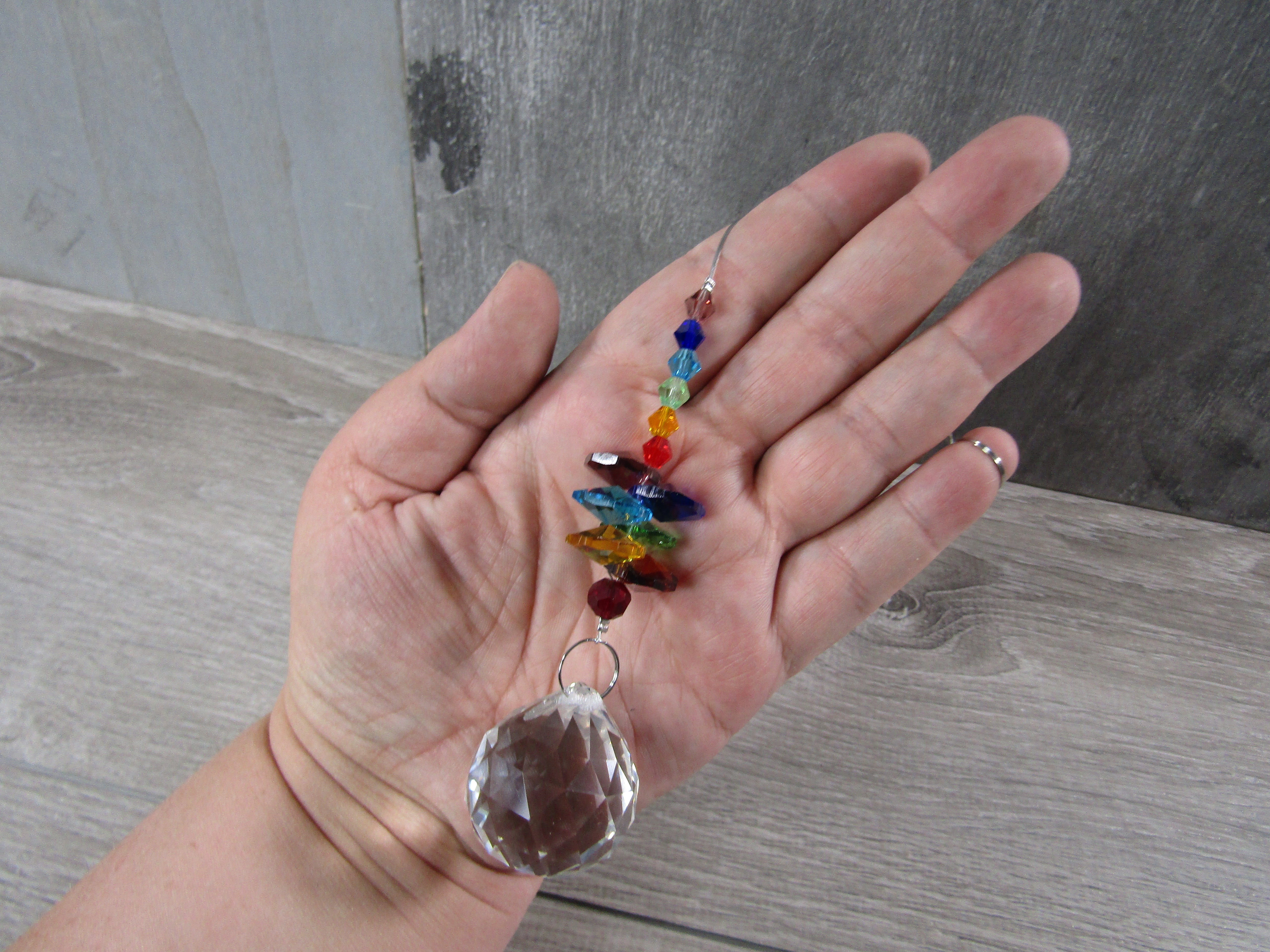 Suncatchers Faceted Rainbow Beaded Hanging Prisms