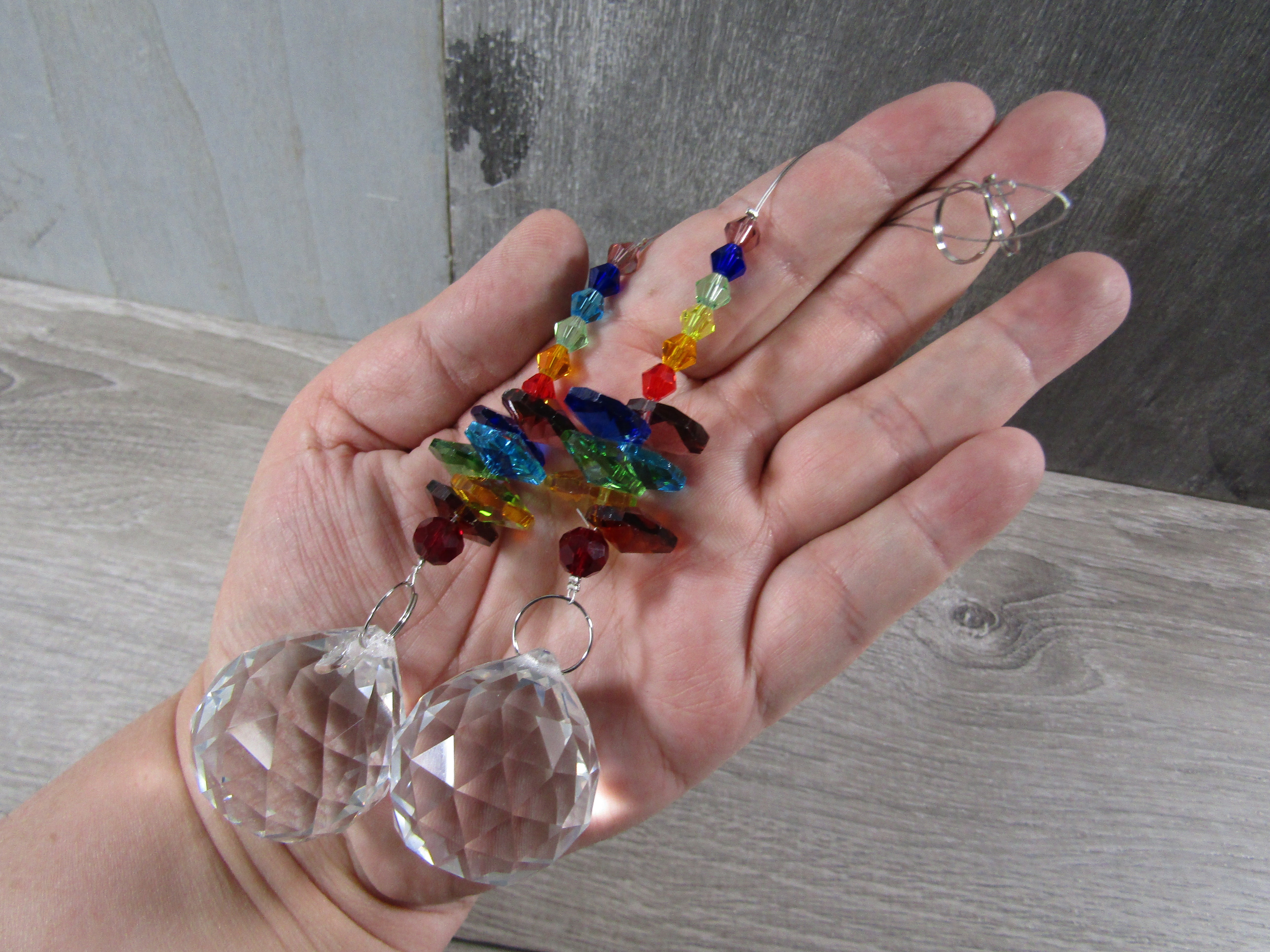 Suncatchers Faceted Rainbow Beaded Hanging Prisms