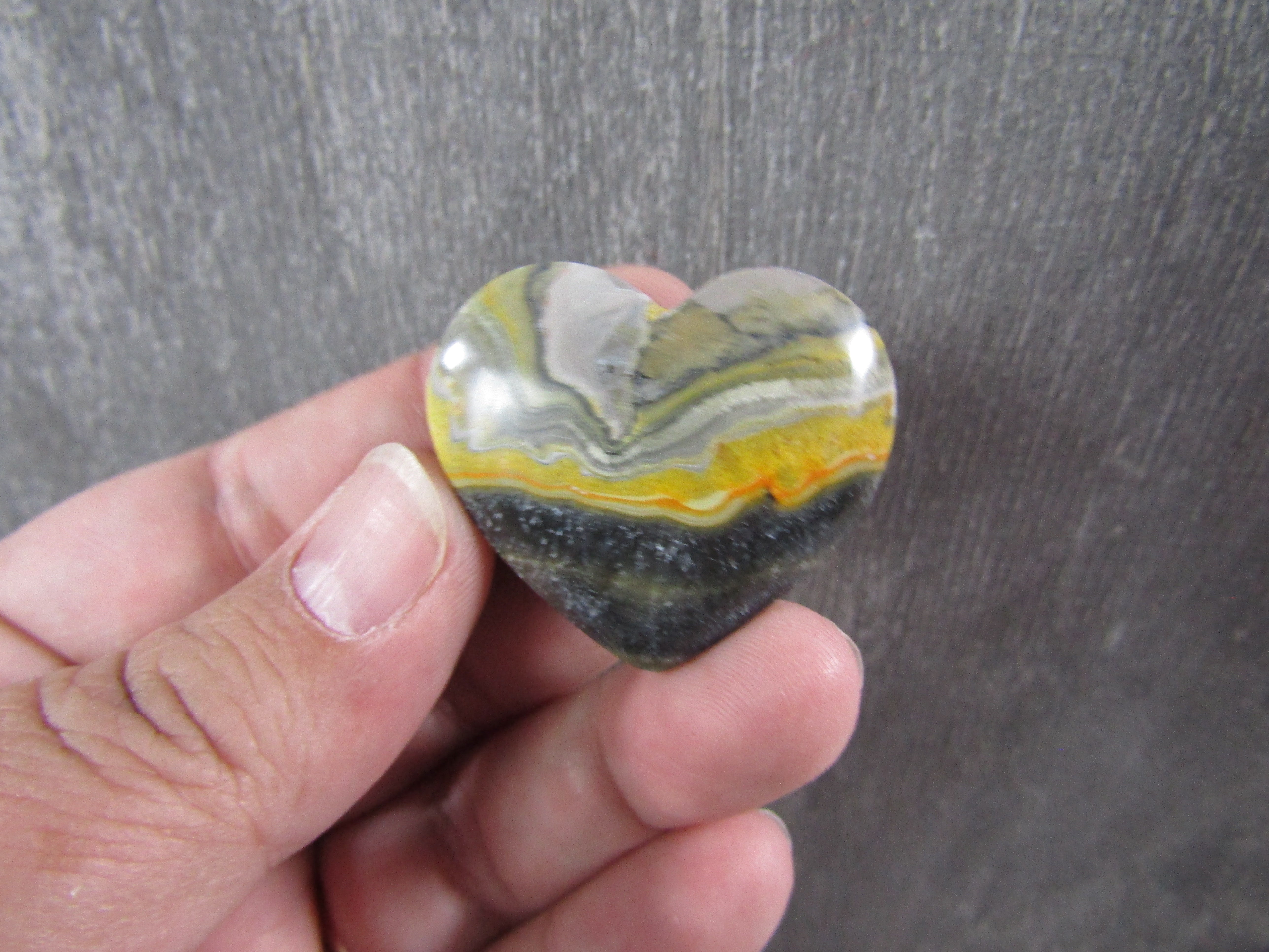 Bumblebee Jasper About 1 1/2" Heart