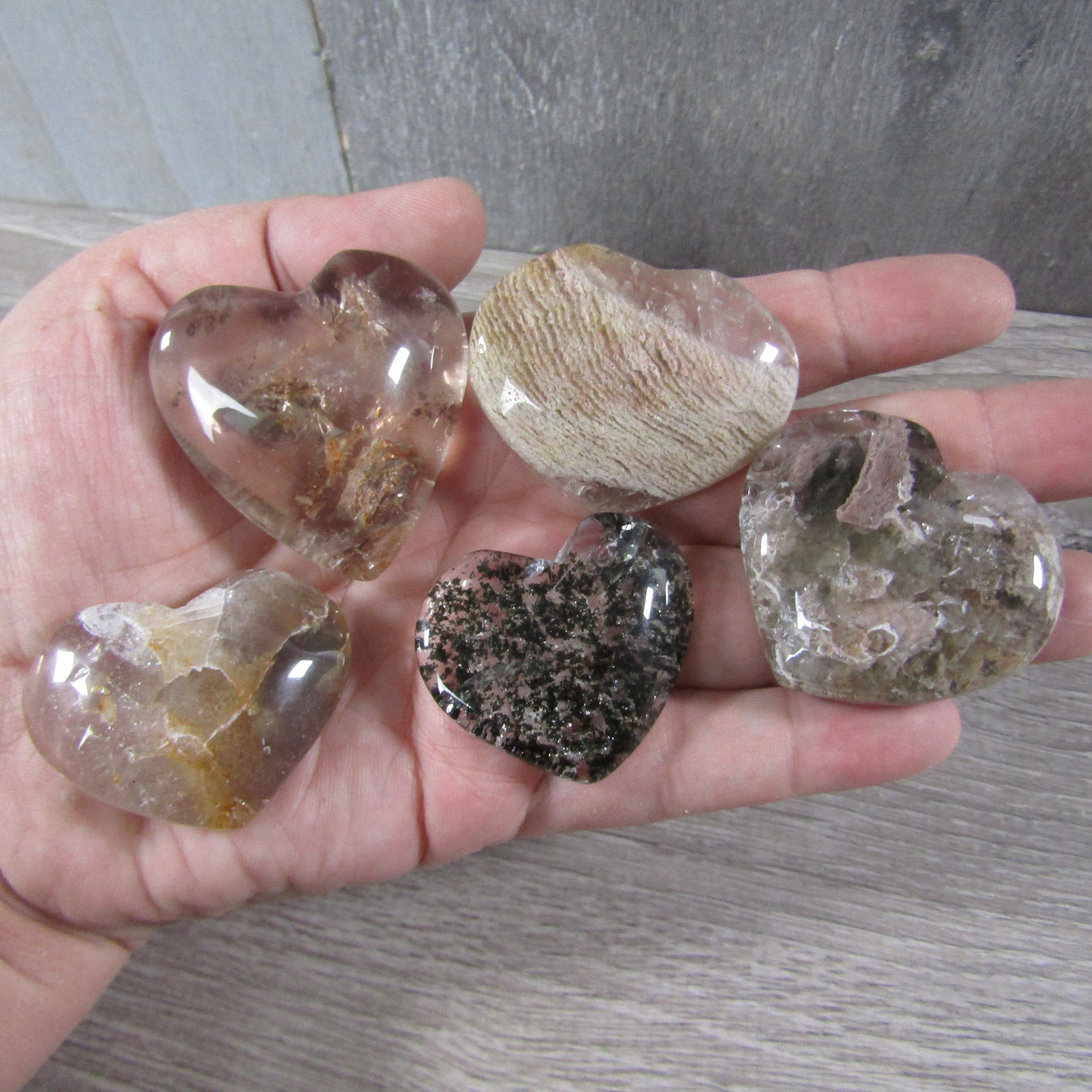 Heart-shaped chlorite in quartz crystal for resale