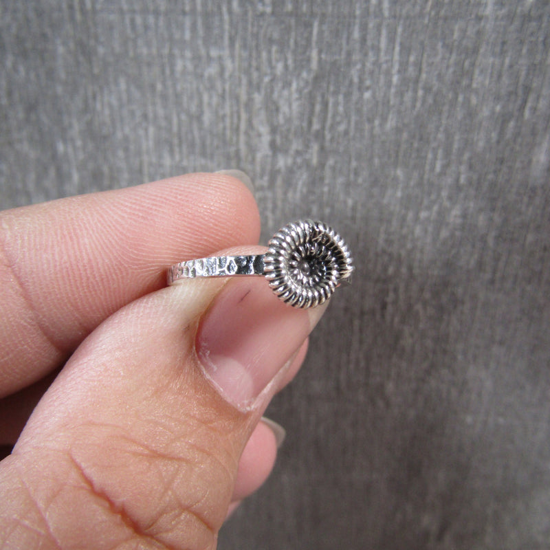 ammonite shaped silver ring