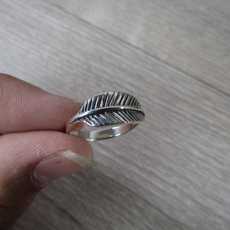 leaf silver ring