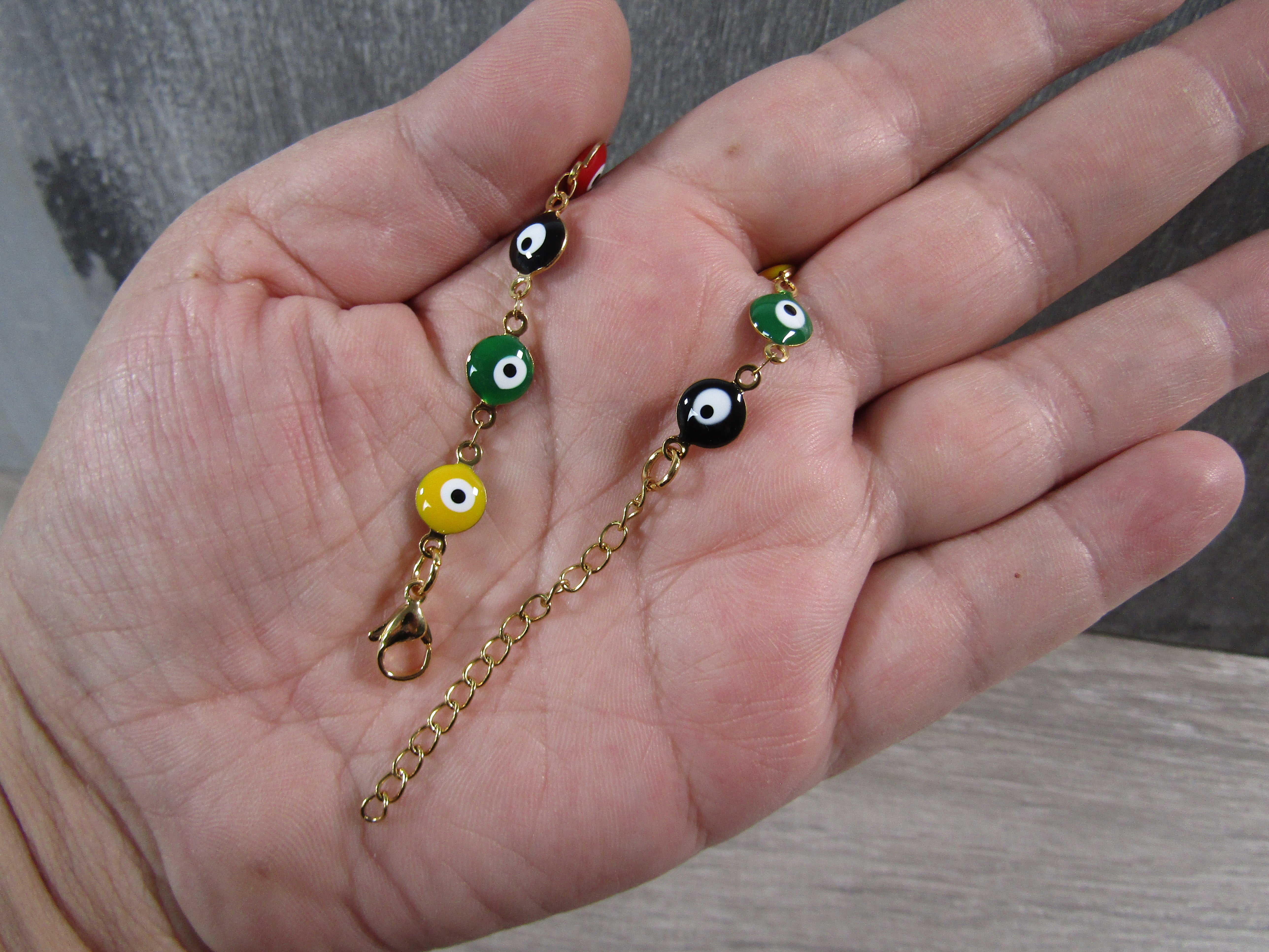 Evil Eye Gold Adjustable Bracelet