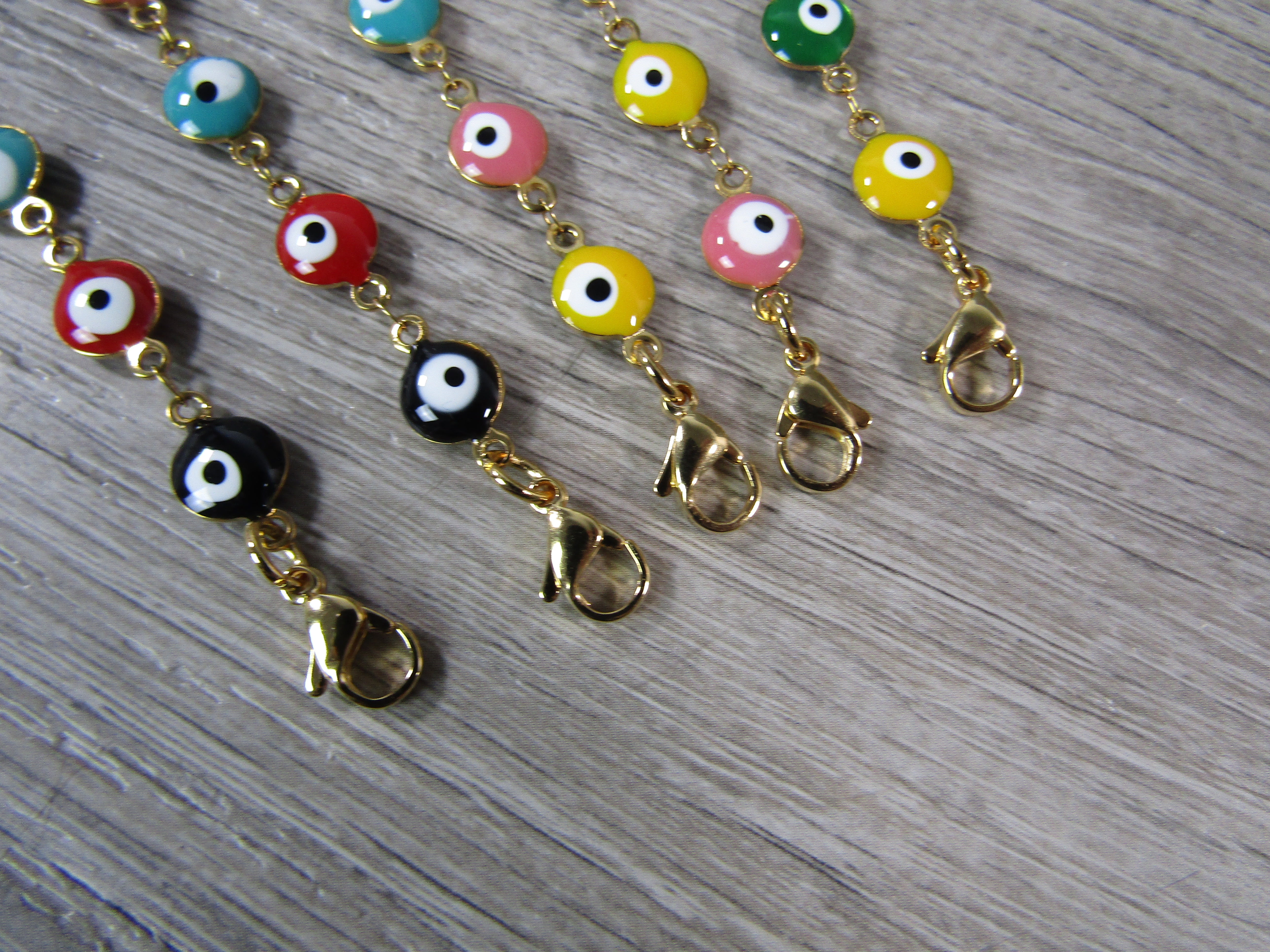 Evil Eye Gold Adjustable Bracelet