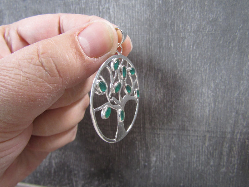 Sterling Silver Tree Of Life  Pendant - Assorted Gemstone