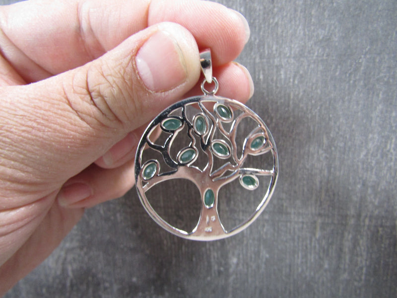 Sterling Silver Tree Of Life  Pendant - Assorted Gemstone