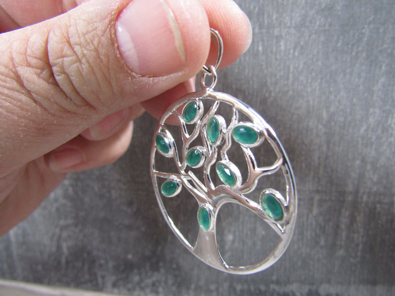 Sterling Silver Tree Of Life  Pendant - Assorted Gemstone