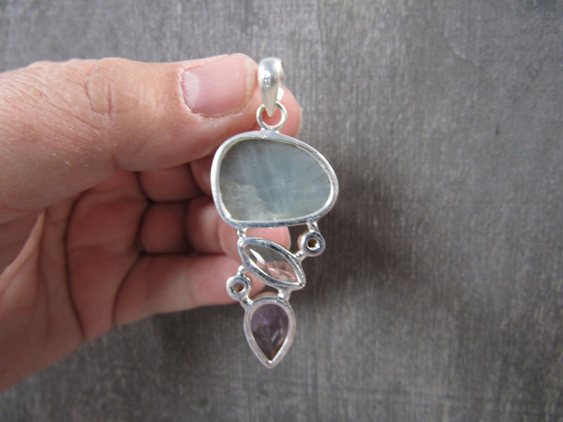 Sterling Silver Pendant - Aquamarine