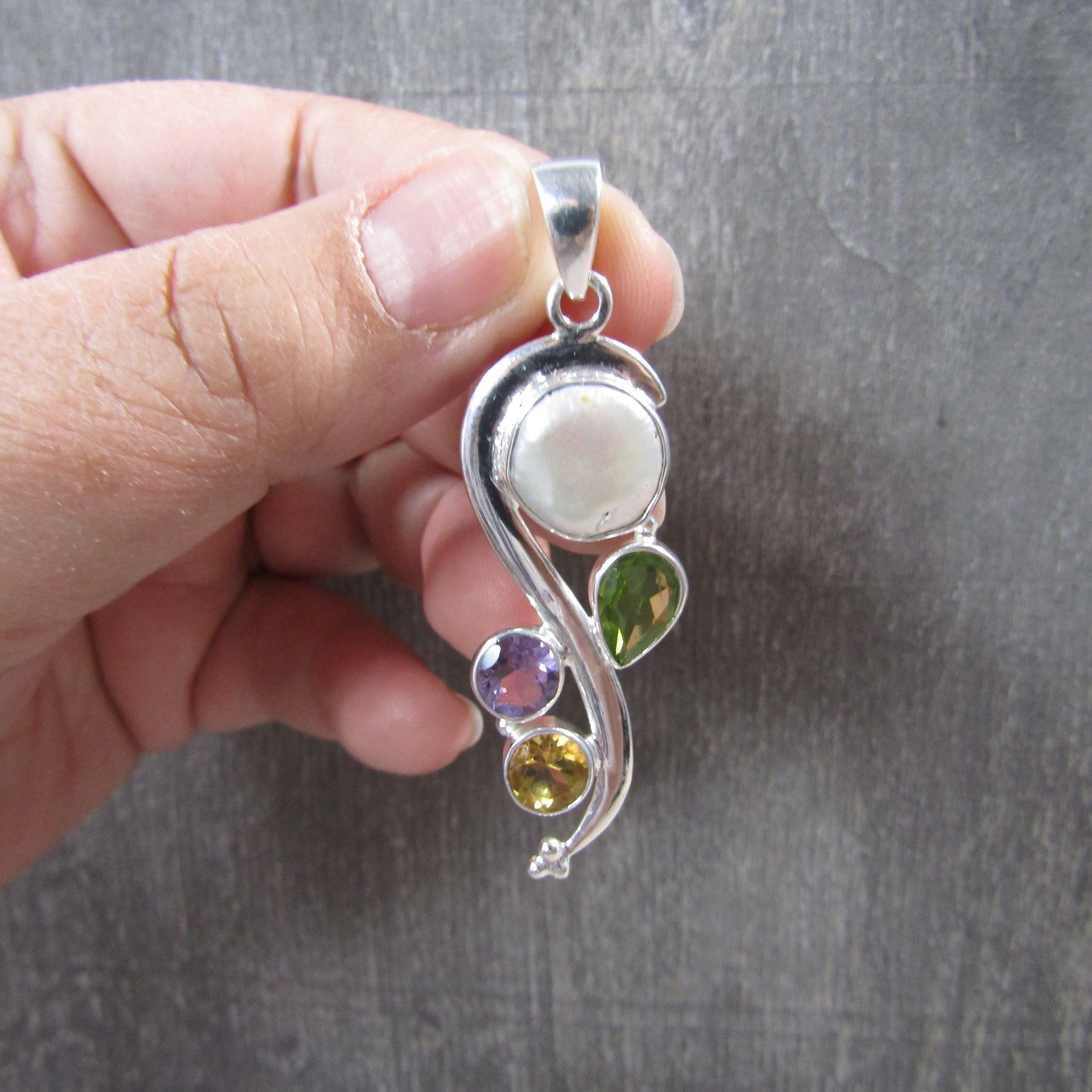 Sterling Silver Pendant - Mother of Pearl