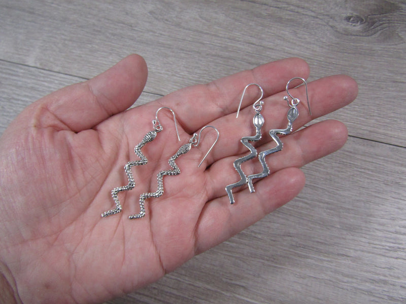 Sterling Silver Snake Earring Pair