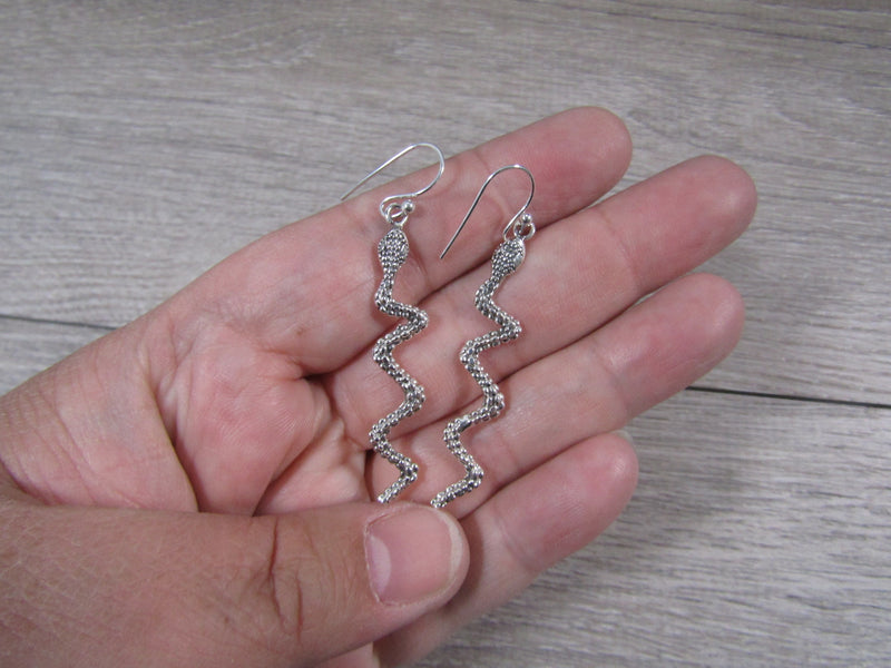 Sterling Silver Snake Earring