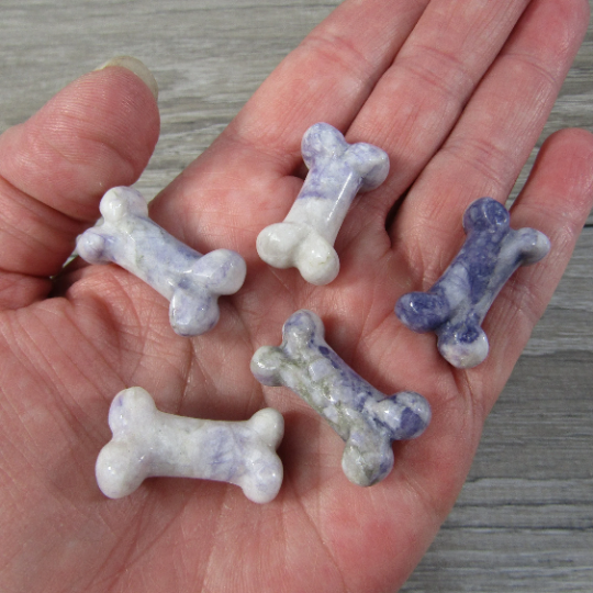 Gemstone Small Dog Bone Figurine