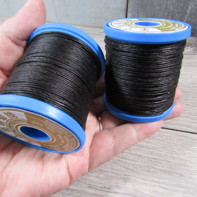 one black 1 mm cotton waxed cord spool