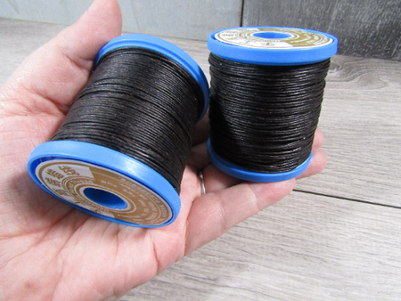 one black 1 mm cotton waxed cord spool