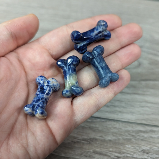 Gemstone Small Dog Bone Figurine