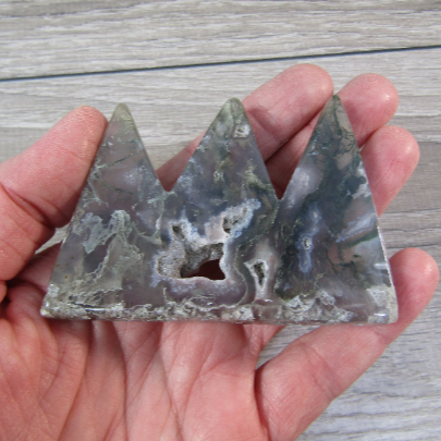 moss agate 2.5 inch mountain natural gemstone carving