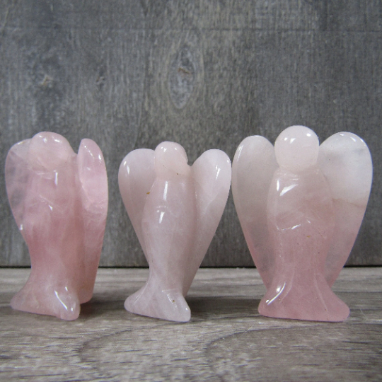 rose quartz angel figurines