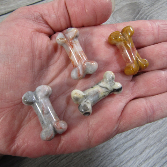 Gemstone Small Dog Bone Figurine