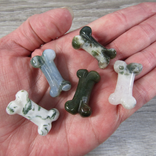 Gemstone Small Dog Bone Figurine