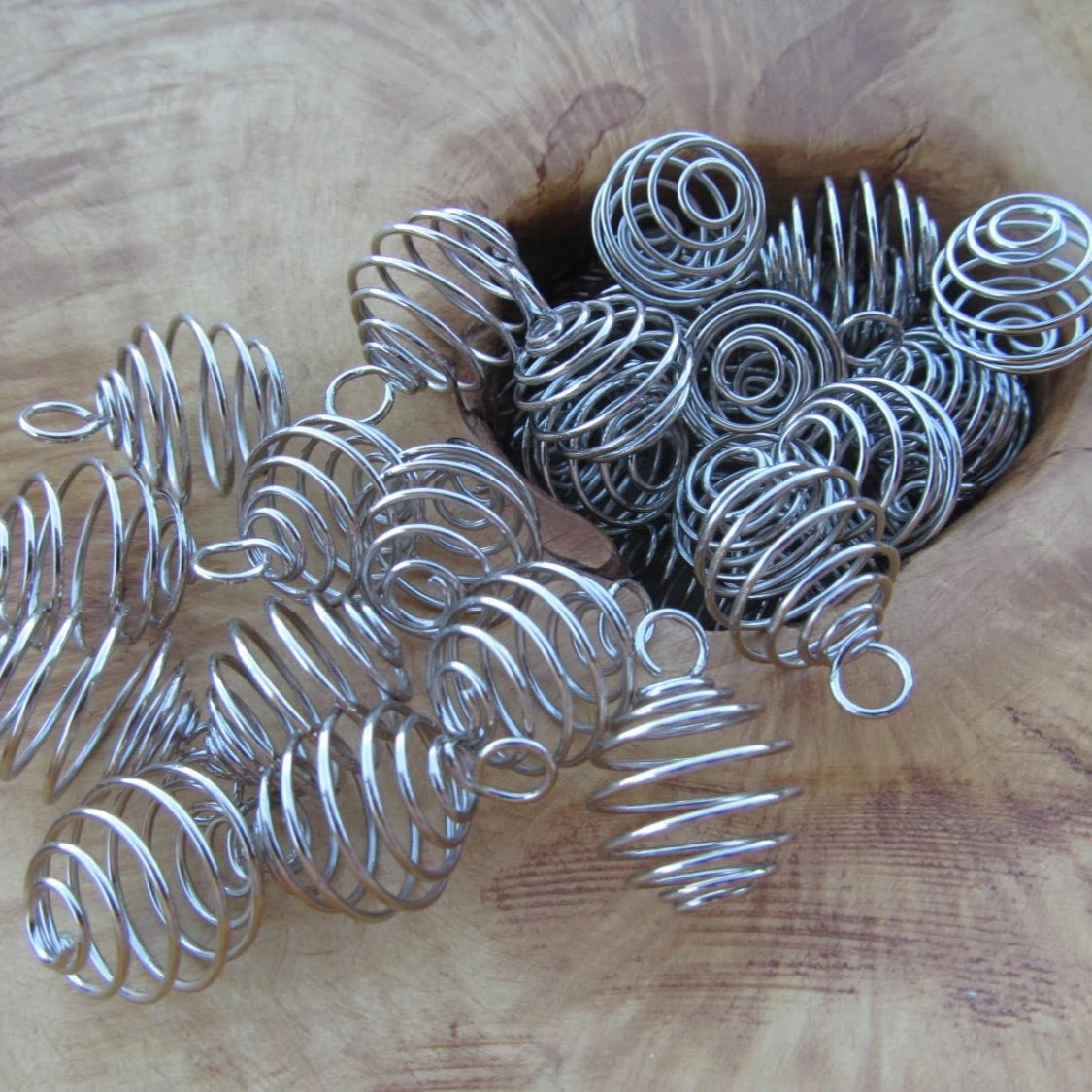 Spiral Wire Cage For Crystal Pendant Pack of 100