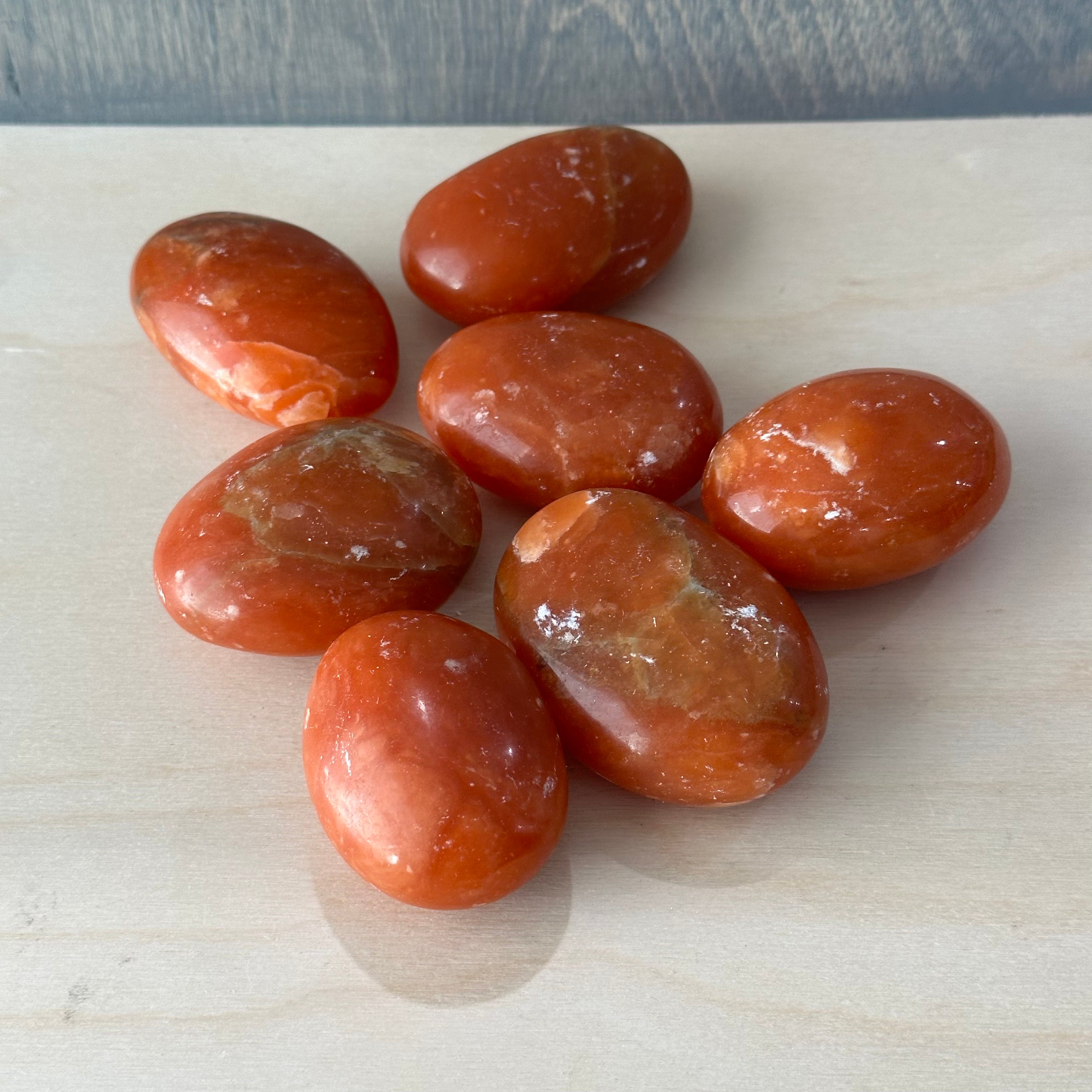 Orange Calcite Palm Stone