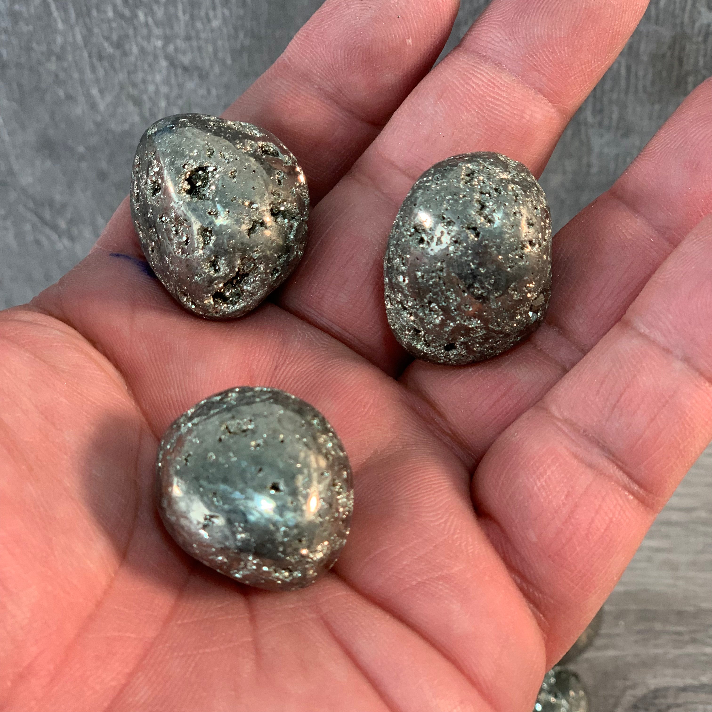 Pyrite Druze Tumbled 3/4”+ 1 Lb