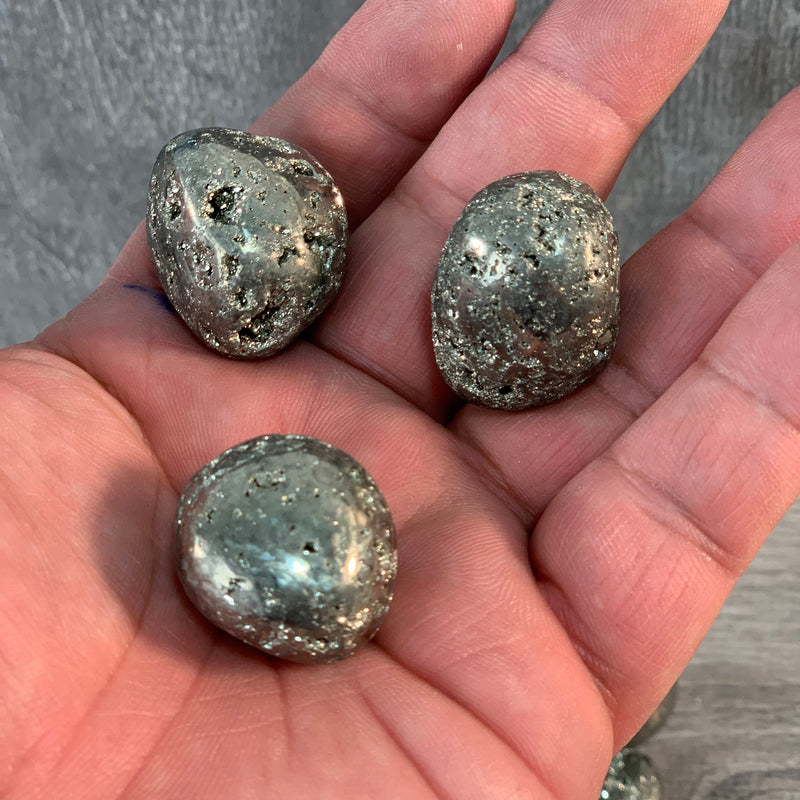 Pyrite Druze Tumbled 3/4”+ 1 Lb