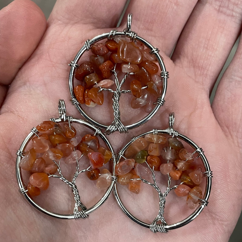 Tree of Life Gemstone Pendants Set of Ten