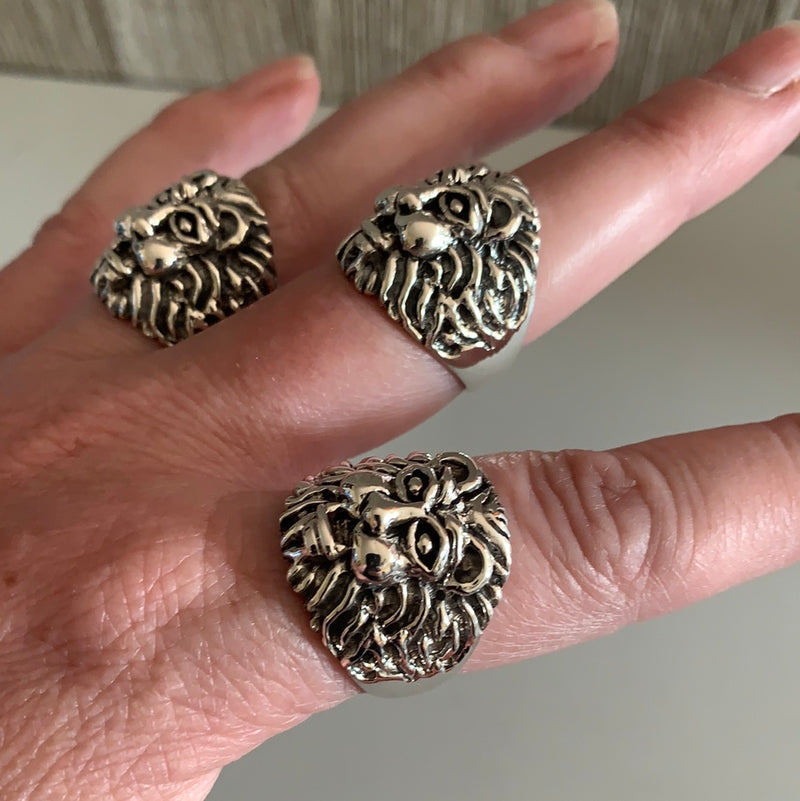 Sterling Silver Lion Ring