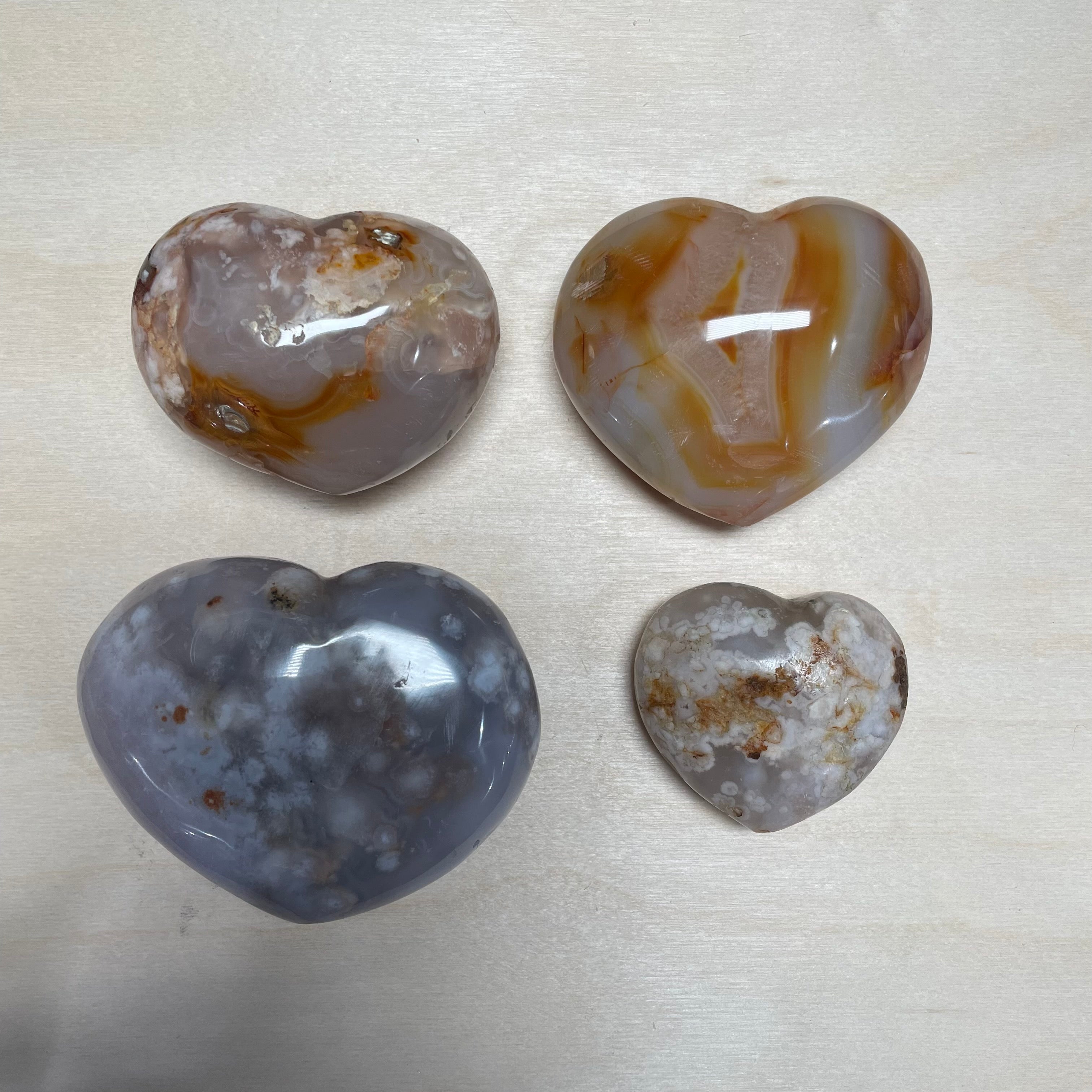 Flower Agate Medium Heart