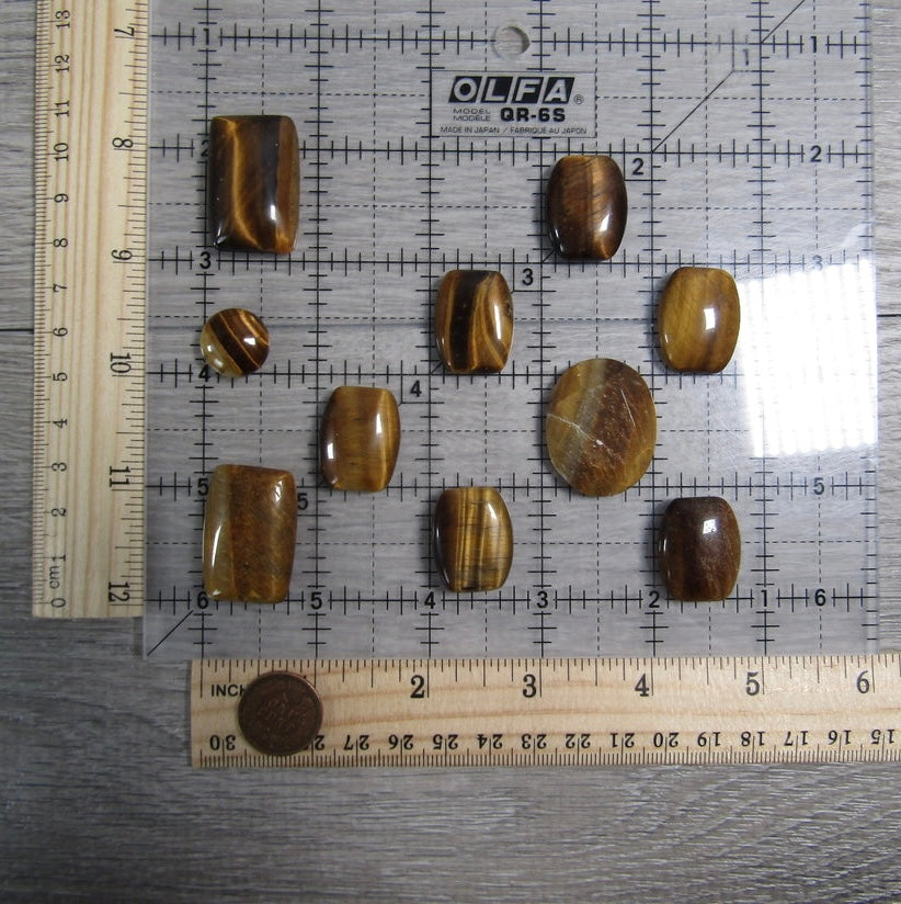 Tiger Eye Cabochons Set of 10