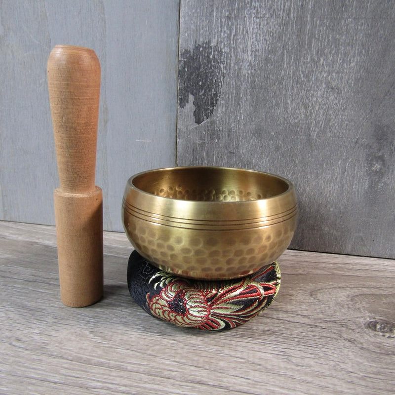 Hammered Singing Bowl About 3 1/2 " Set