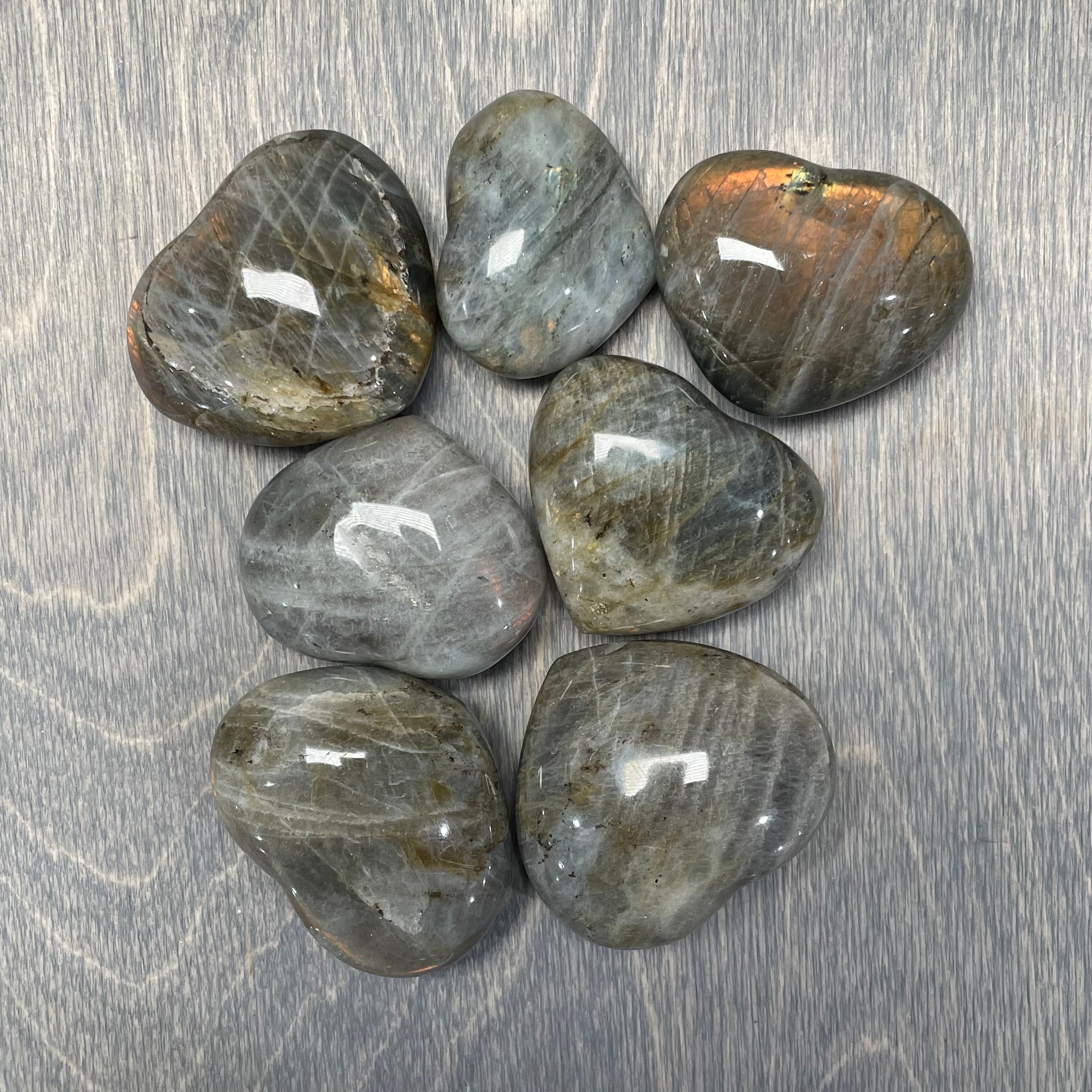 Sunshine Golden Labradorite Hearts