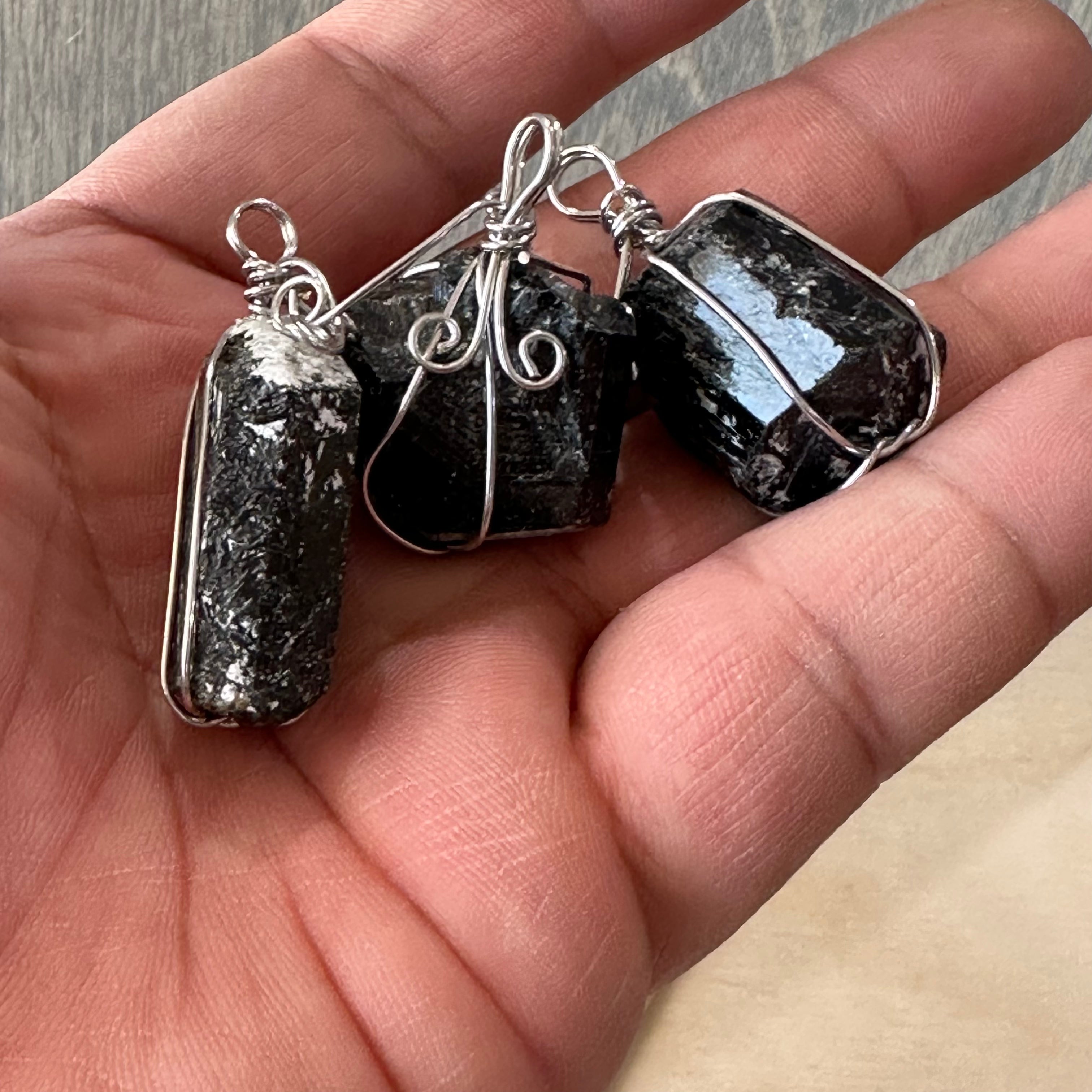 Black Tourmaline Crystal Pendant