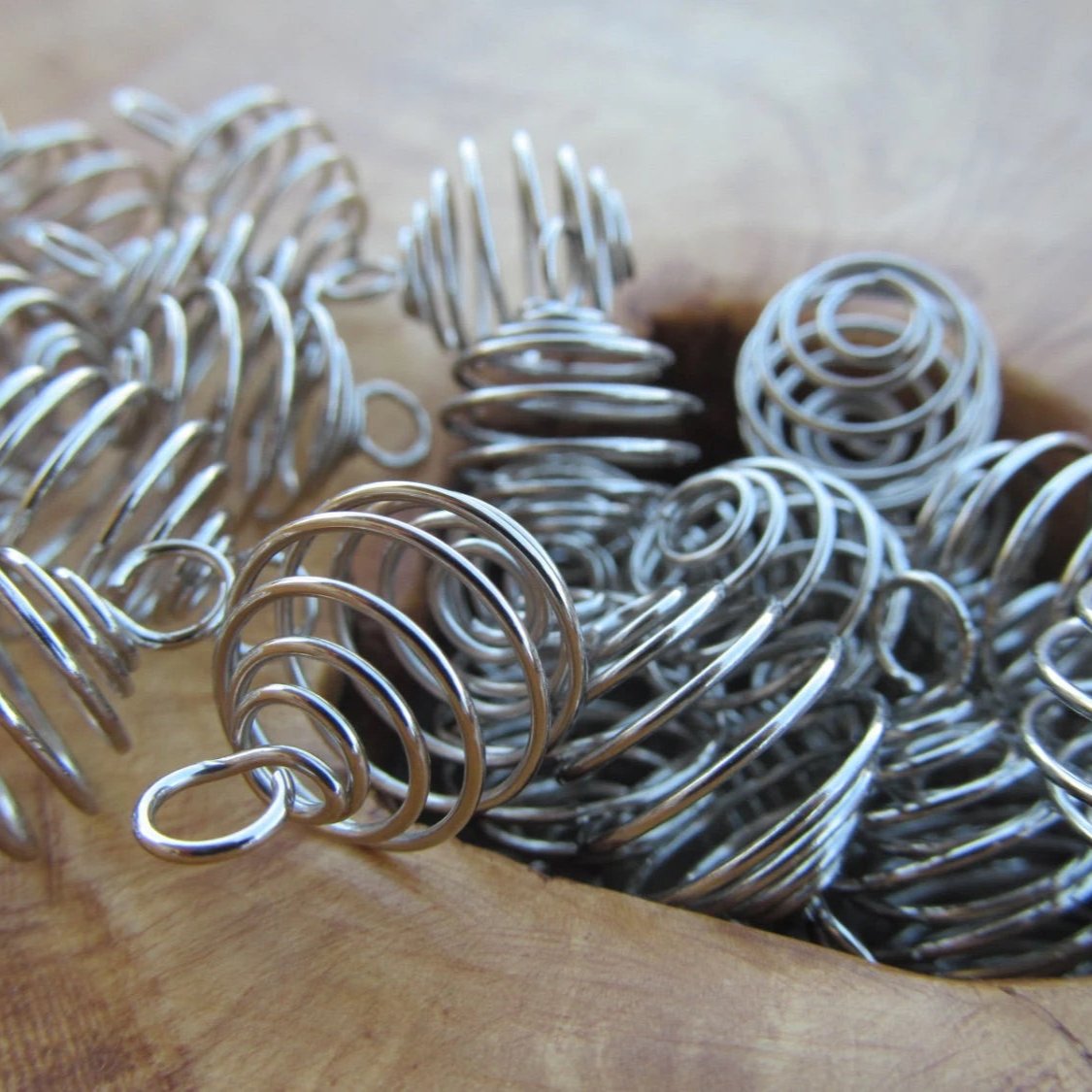 Spiral Wire Cage For Crystal Pendant Pack of 100