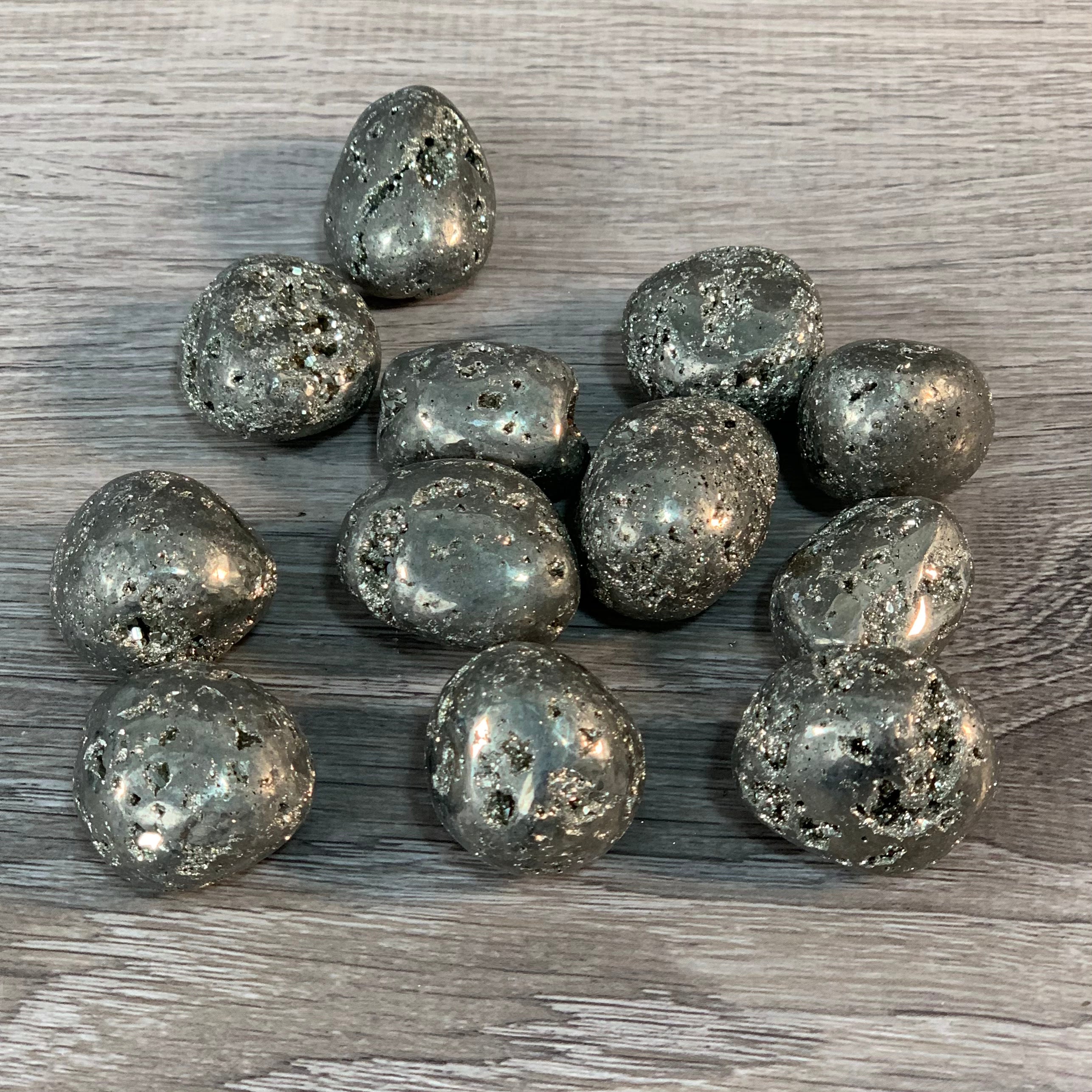 Pyrite Druze Tumbled 3/4”+ 1 Lb