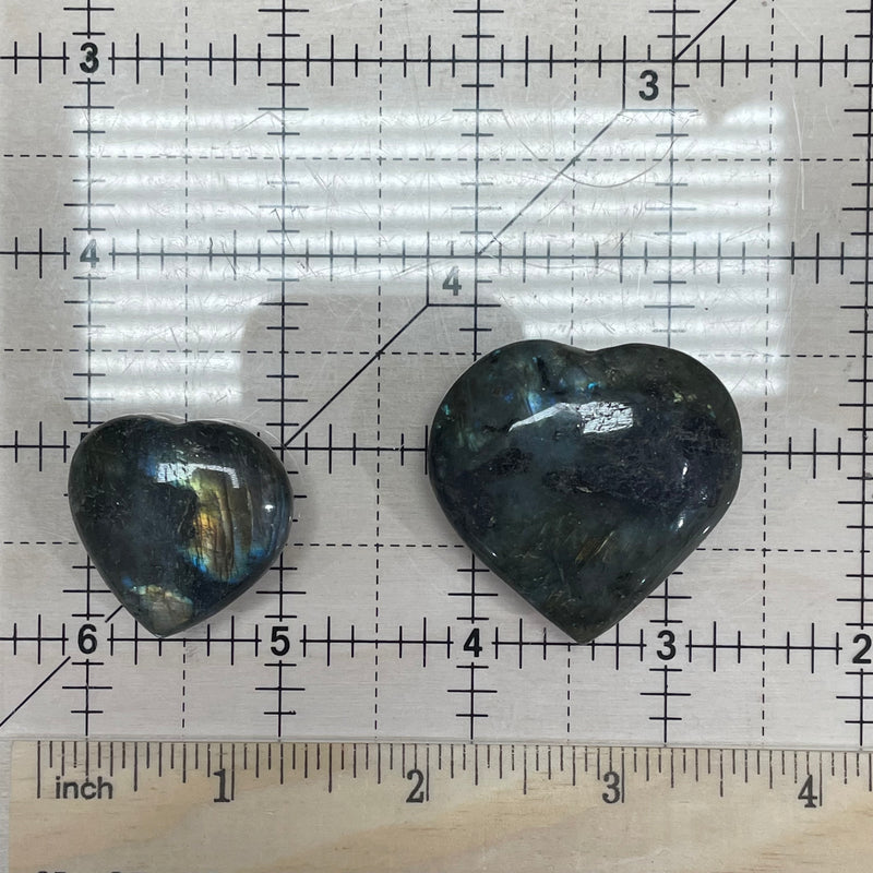 Labradorite Heart About 1"  1/4+