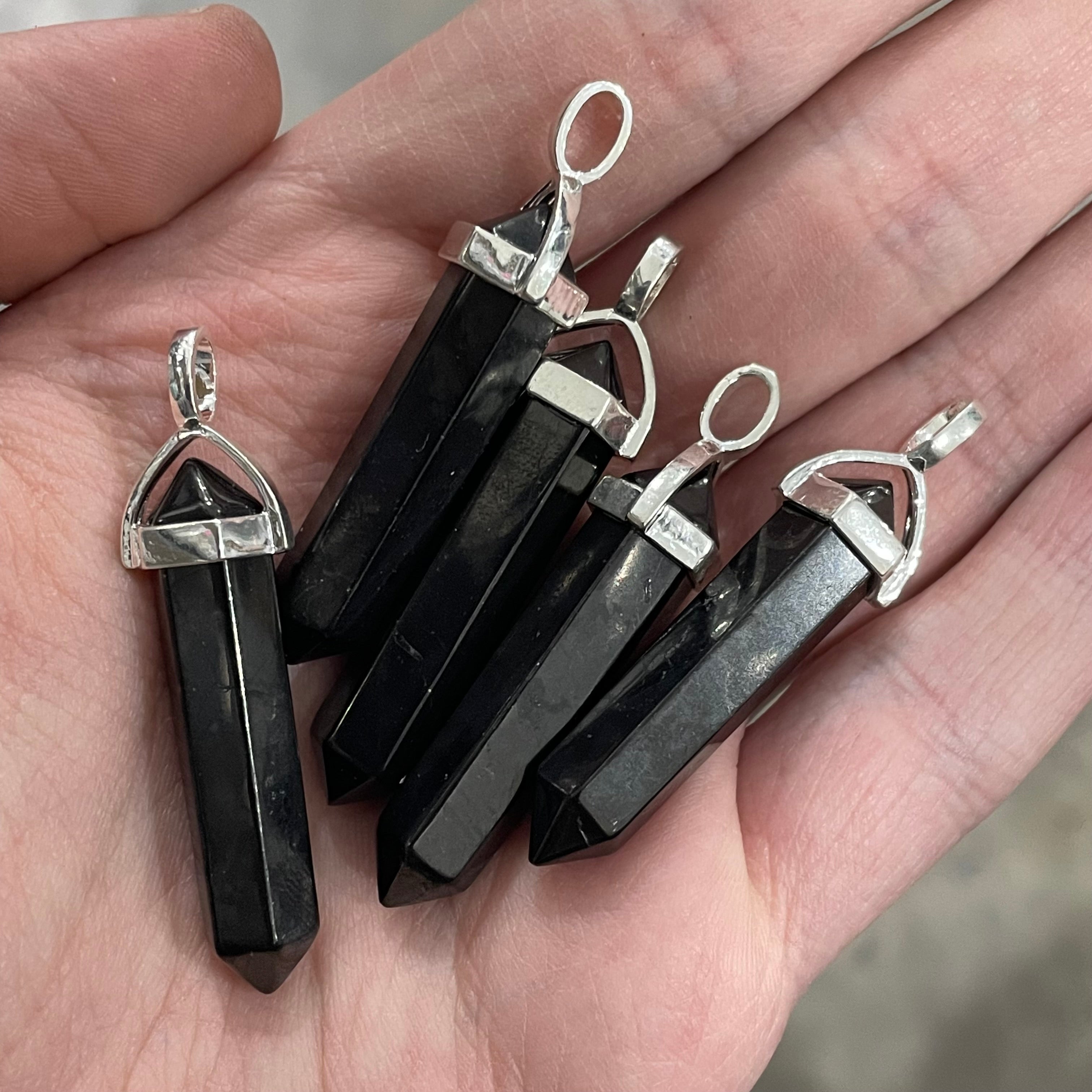 Shungite Double Terminated Pendant