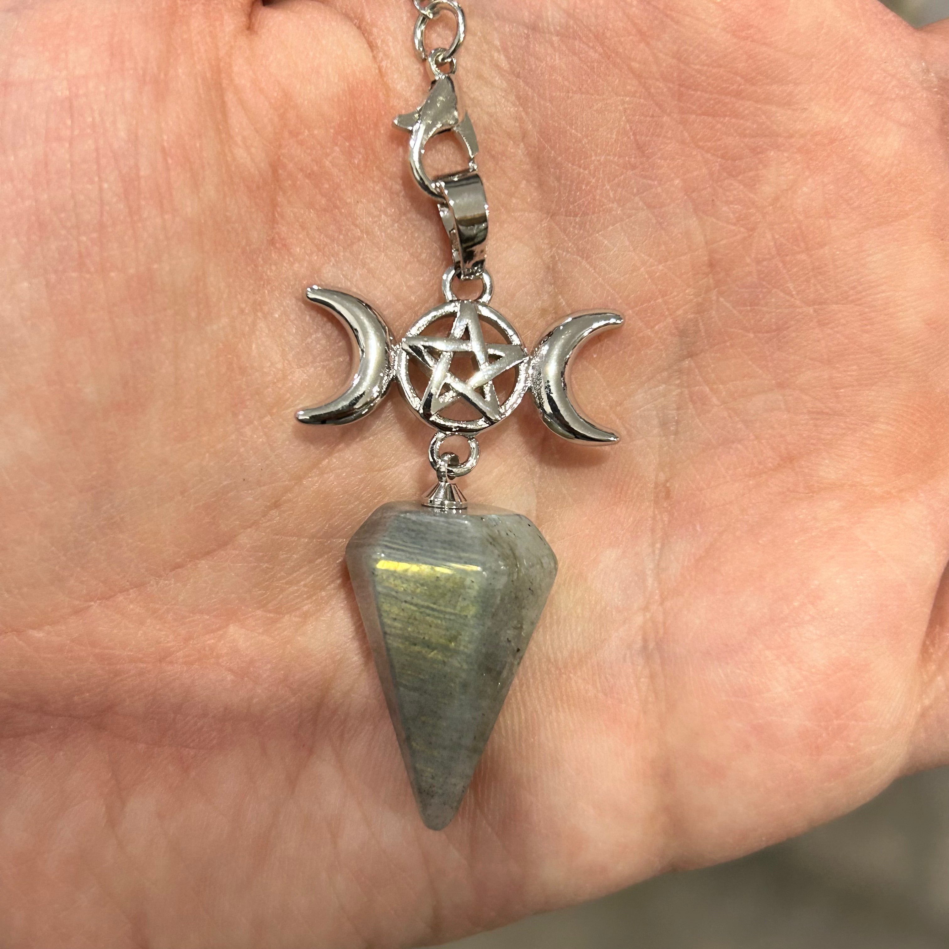 Triple Moon Gemstone Pendulums