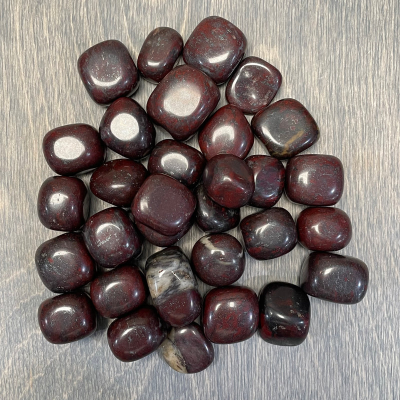 Hematite with Red Jasper About 1/2” plus Tumbled 1 Lb