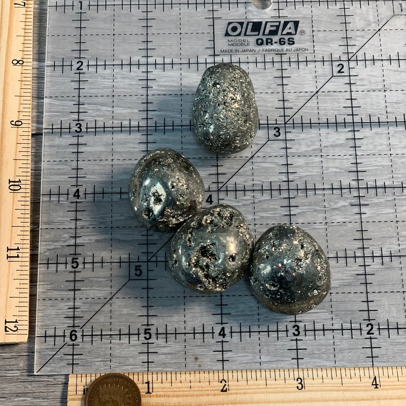 Pyrite Druze Tumbled 3/4”+ 1 Lb