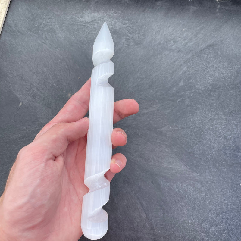 Selenite Spiral Wand