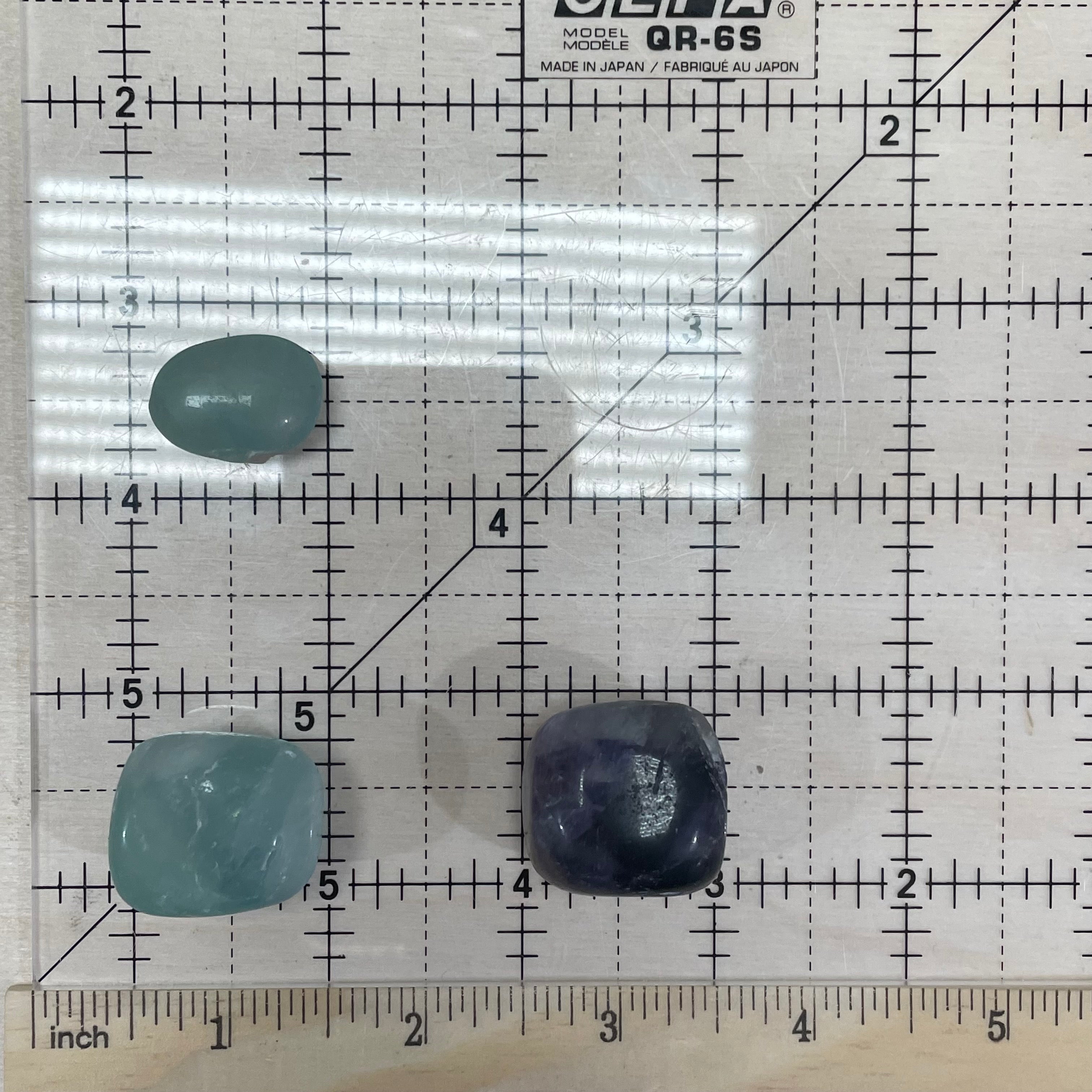 Fluorite Blue Purple Semi Polished  Tumbled 1 Lb