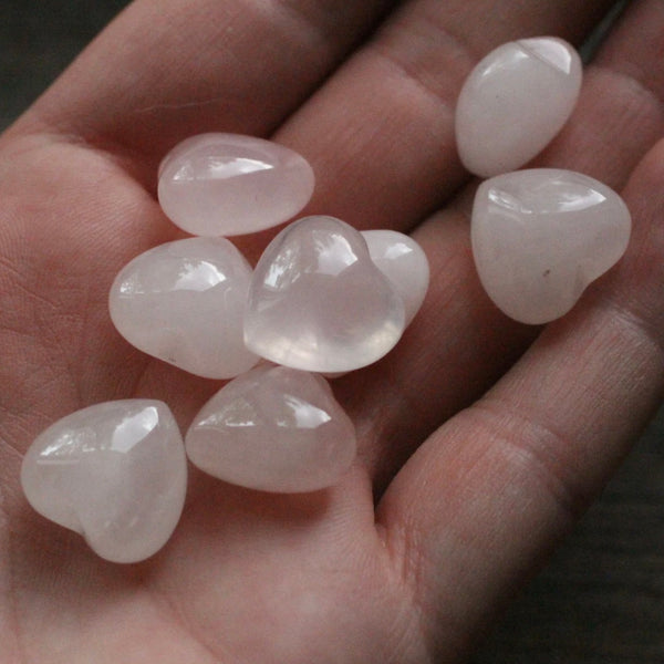 Rose Quartz Small Hearts Set of 10