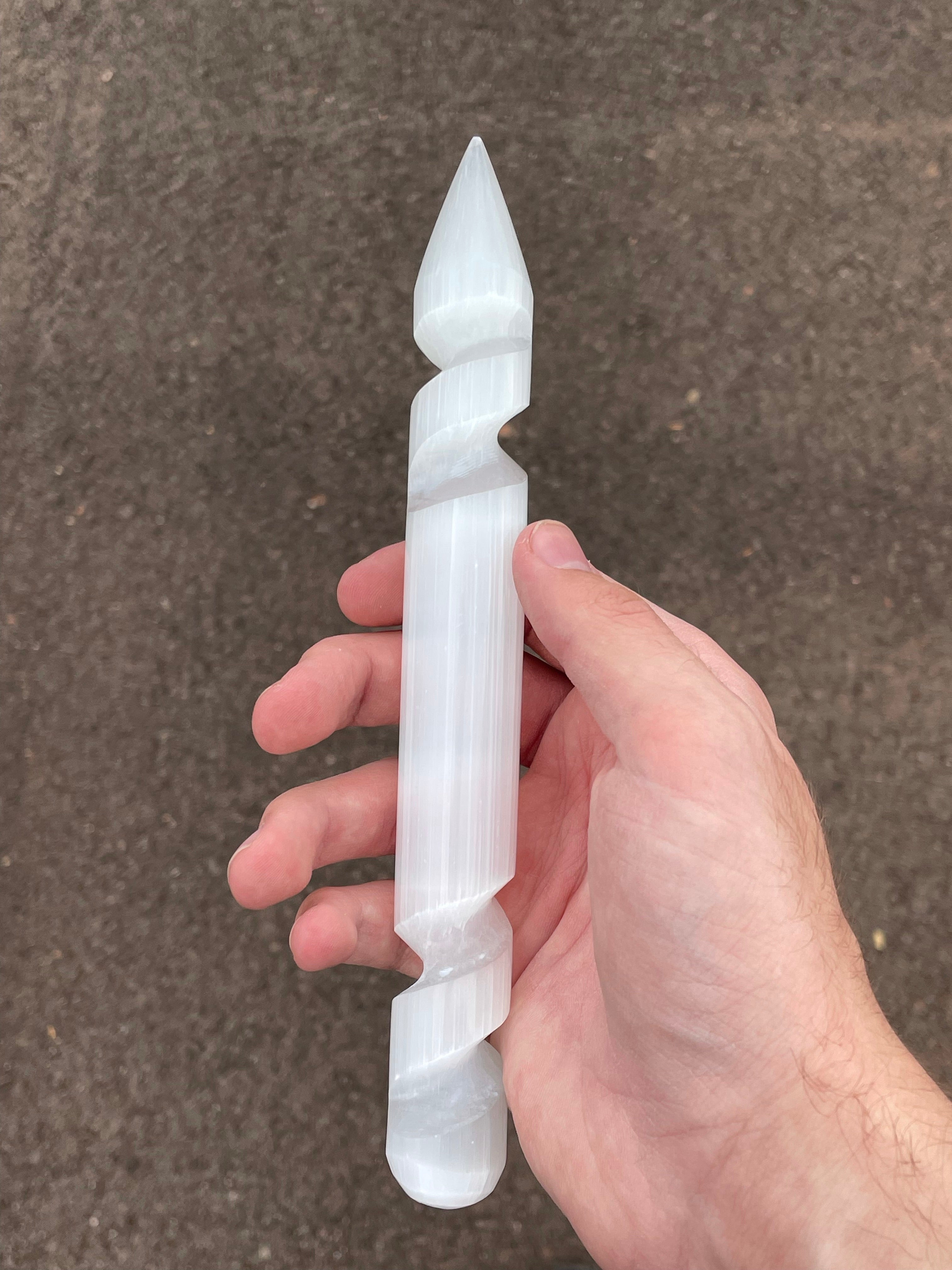 Selenite 7 3/4" Spiral Wand