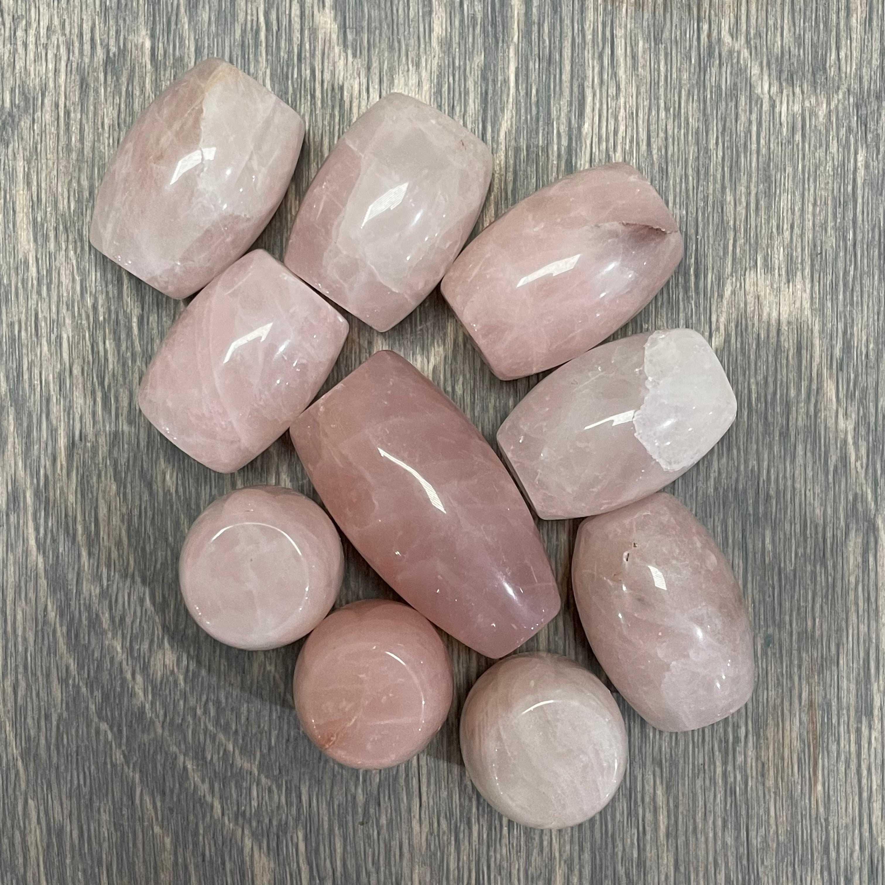 Rose Quartz Barrels Set of 10