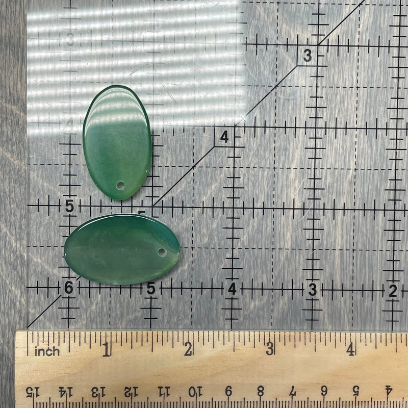 Green Agate Pendant Set of 10