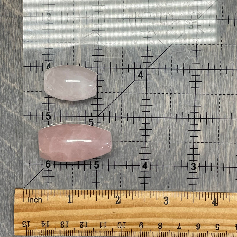 Rose Quartz Barrels Set of 10