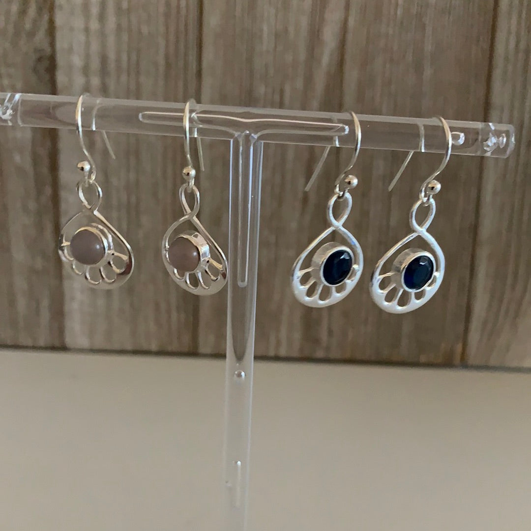 Gemstone Sterling Silver Earring Set